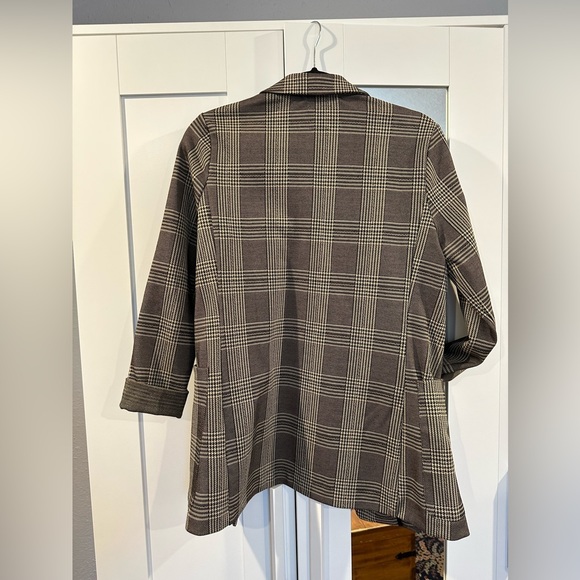 Houndstooth Checkered Jersey Jacket - Picture 4 of 5